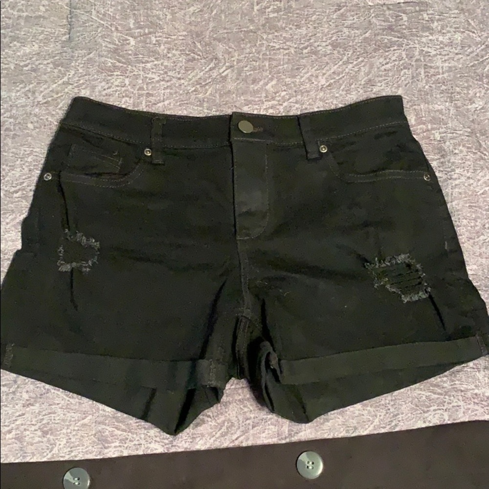 Black jean shorts